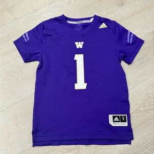 Adidas University of Washington Huskies football jersey youth small S purple